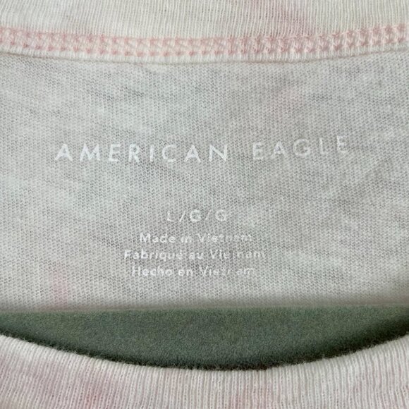 American Eagle Recycled Cotton Oversized Malibu Tennis Club Tie-Dye Tee Womens L - Picture 5 of 11